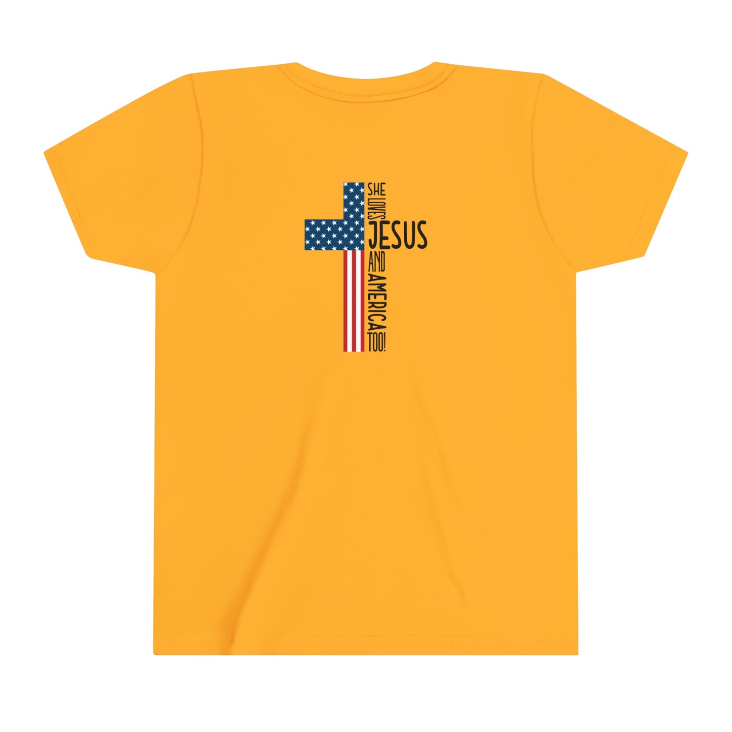 She loves Jesus and America Too Youth Short Sleeve Tee